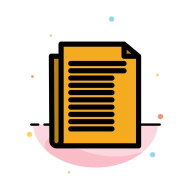 Belge, Not, Rapor, Kağıt Özeti Düz Renk Simgesi Şablonu