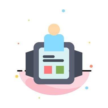 El İzle, Adam, Zaman, Teknoloji Soyut Düz Renk Simge Templ