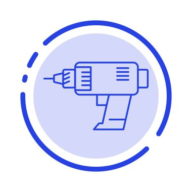 Matkap, Güç, Makine, Kablosuz, Elektronik Mavi Noktalı Çizgi Li