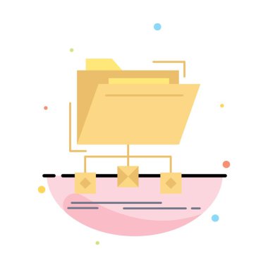 yedekleme, veri, dosya, klasör, ağ Düz Renk Simgesi Vektör