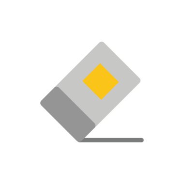 Eğitim, Silgi, Sabit Düz Renk Simgesi. Vektör simgesi bann