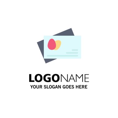 Pasaport, Yumurta, Paskalya İş Logo Şablonu. Düz Renk