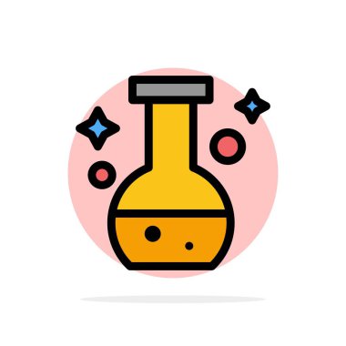 Tüp, Flask, Lab, Test Soyut Daire Arka Plan Düz renk Ico
