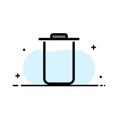 Instagram, Setler, Çöp İşletmeleri Düz Satırı Simge Vektör Ba Dolduruldu