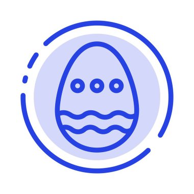 Dekorasyon, Paskalya, Paskalya Yumurtası, Yumurta Mavi Sotted Line Line Simgesi