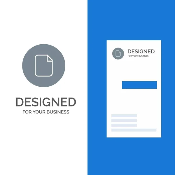 Documento, Archivo, Básico, Diseño de Logo Gris Ui y Tarjeta de visita Tem — Archivo Imágenes Vectoriales