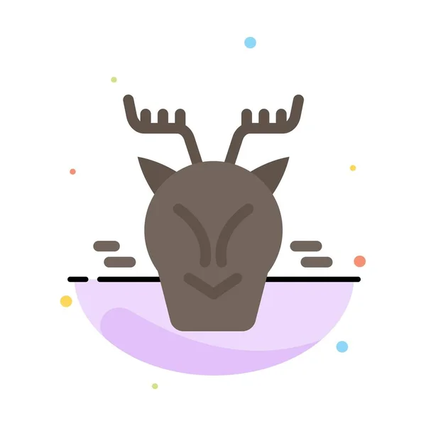 Alpine, Arctic, Canada, Reindeer Abstrak Flat Color Icon Templa - Stok Vektor