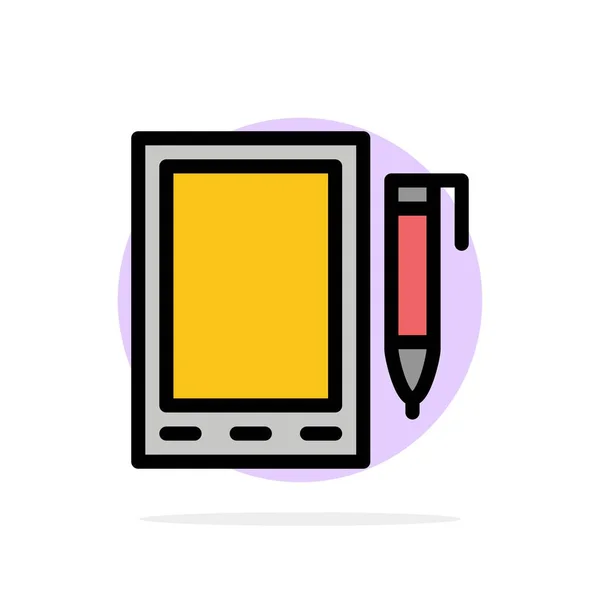 モバイル、セル、鉛筆、デザイン抽象円背景フラットコル — ストックベクタ