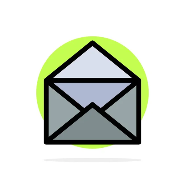 E-mail, mail, bericht, open abstracte cirkel achtergrond platte kleur — Stockvector