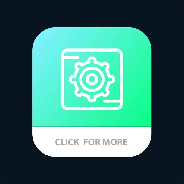 Gear, Setting, Box Mobile App Button. Android и IOS Line Versi — стоковый вектор
