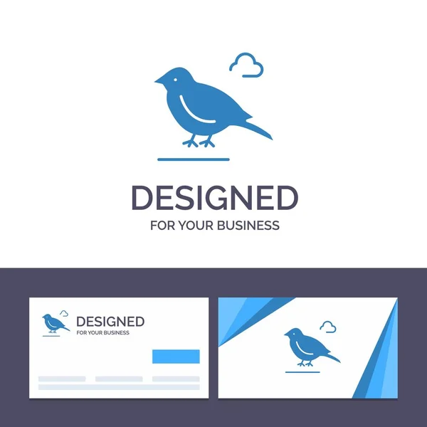 Creative Business Card and Logo template Bird, British, Small, S — Stock Vector