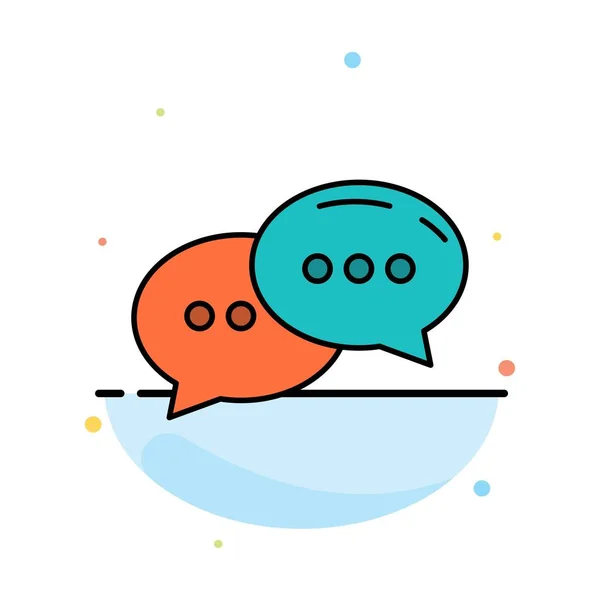 Chat, Chatting, Conversation, Dialogue Abstract Flat Color Icon — Stock Vector