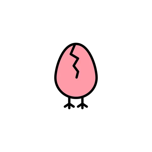 Chicken, Easter, Baby, Happy Business Logo Template. Color plano — Archivo Imágenes Vectoriales