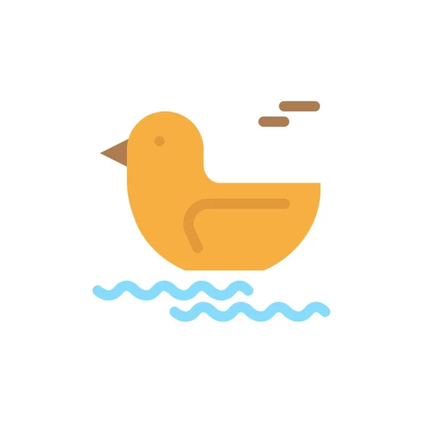 Duck, River, Canada  Flat Color Icon. Vector icon banner Templat — Stok Vektör