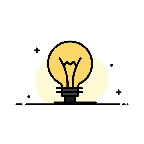 Идея, инновации, изобретение, лампочка бизнес плоская линия заполнения — стоковый вектор