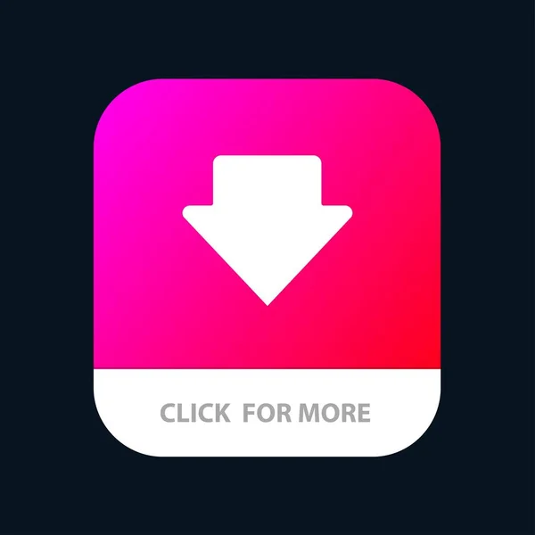 Pfeil nach unten, herunterladen mobile App-Taste. Androide und ios glyph v — Stockvektor