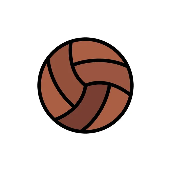 Ball, Volley, Volleyball, Sport  Flat Color Icon. Vector icon banner Template