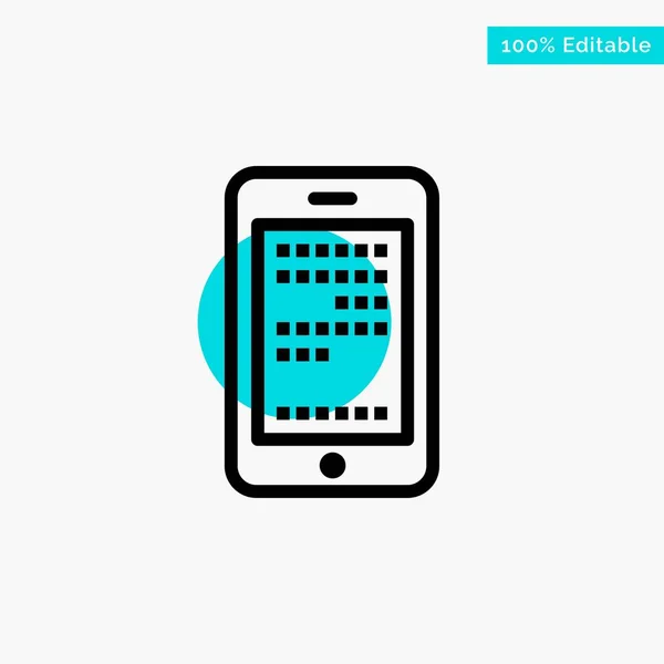 Mobile Education Cell Coding Turquoise Highlight Circle Point Vector Icon — Stock Vector