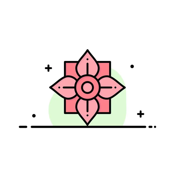 Blume, Dekoration, China, chinesische Business-Logo-Vorlage. flach — Stockvektor