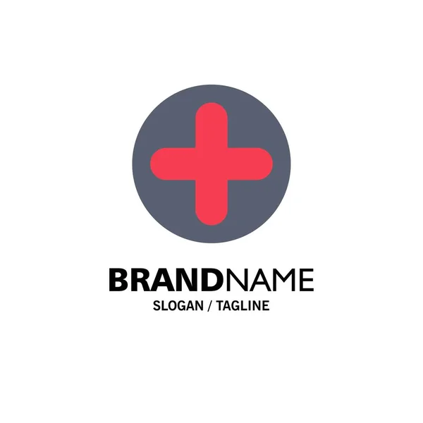 Plus, Sign, Hospital, Medical Business Logo Template. Warna Rata - Stok Vektor