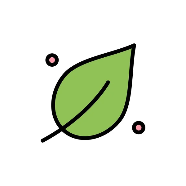 Экология, Leaf, Природа, Весенний Плоский Цвет Иконы. Векторная иконка — стоковый вектор