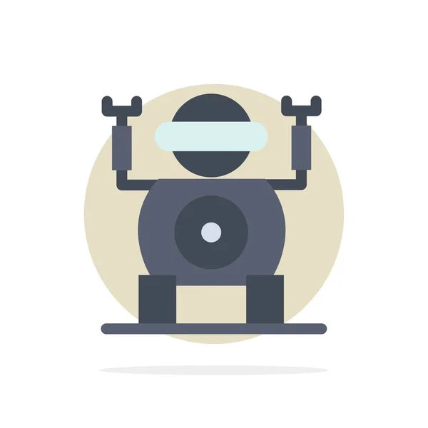 Robot, Technologie, Jouet Résumé Cercle Fond Plat couleur Ico — Image vectorielle