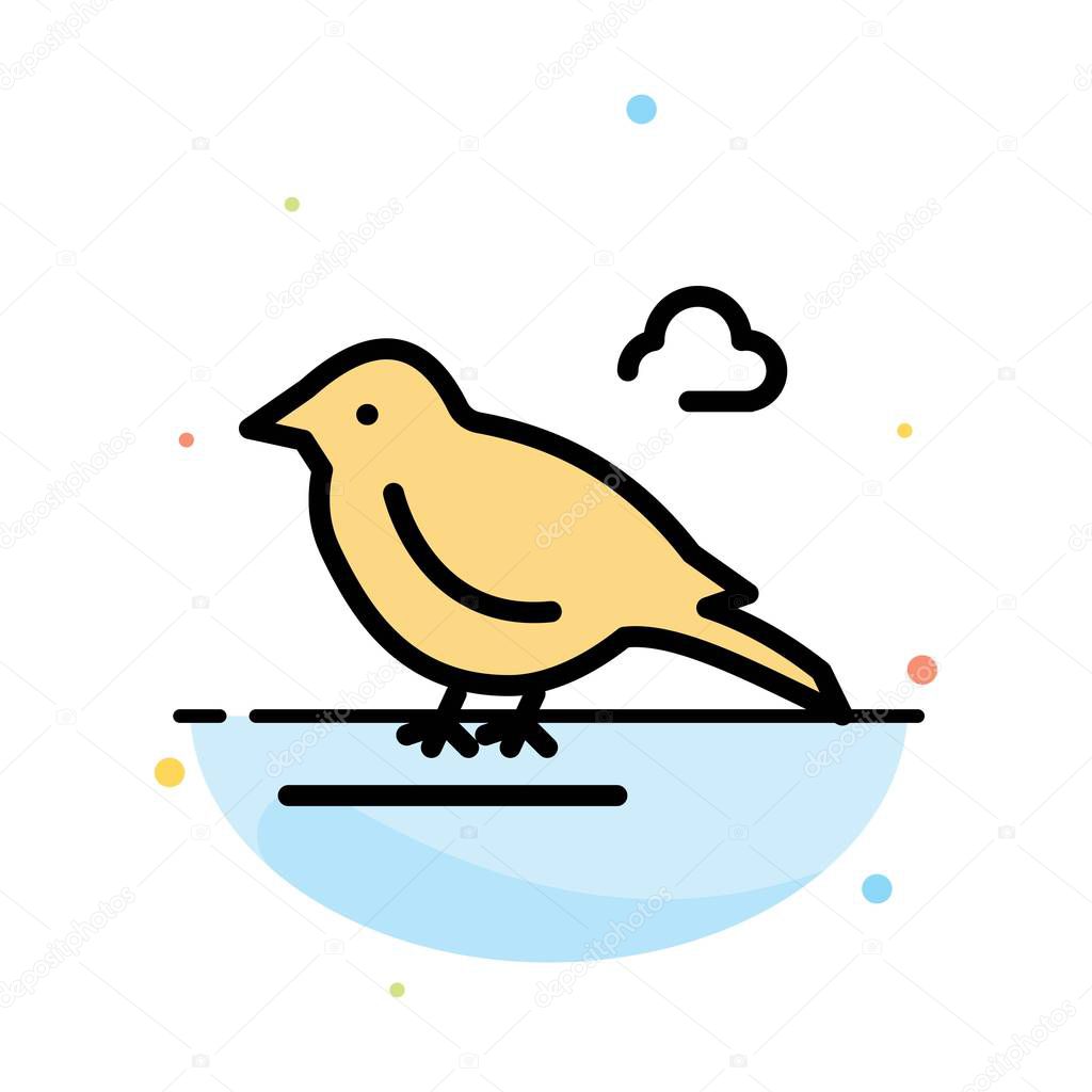 Bird, British, Small, Sparrow Abstract Flat Color Icon Template