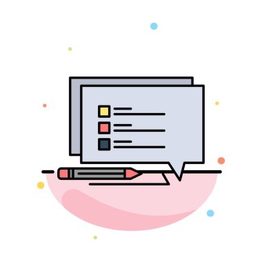 Sohbet, Sms, Mesaj, Soyut Düz Renk Simgesi Şablon yaz