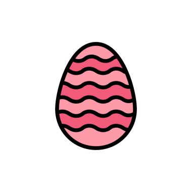 Dekorasyon, Paskalya, Paskalya yumurtası, yumurta düz renk simgesi. Vektör ico