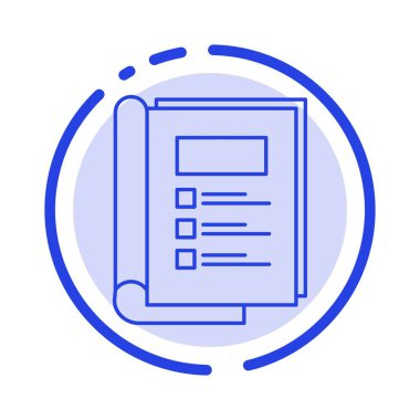 Kitap, Paket, Düzen, Rapor Mavi Noktalı Çizgi Simgesi