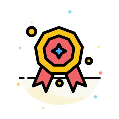 Ödül, Yıldız, Ödül Soyut Düz Renk Simgesi Şablonu