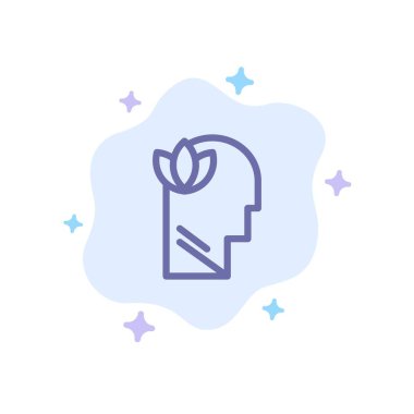 Zihinsel, gevşeme, zihin, baş mavi simge soyut bulut backg