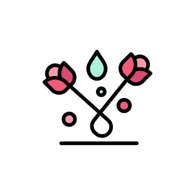 Dekorasyon, Paskalya, Bitki, Lale Düz Renk Simgesi. Vektör simgesi b