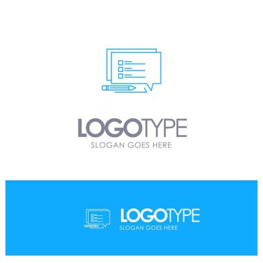 Sohbet, Sms, Mesaj, Tagli için yer ile Mavi anahat Logo yaz