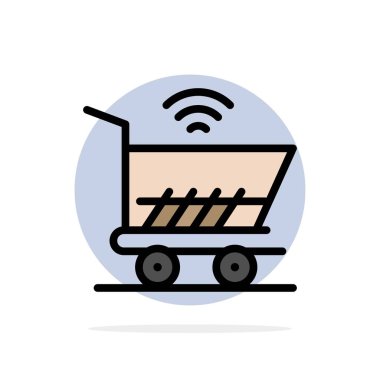 Arabası, Sepeti, Wifi, Alışveriş Soyut Daire Arka Plan Düz co