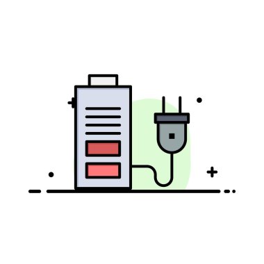 Akümülatör, Pil, Güç, Plug İş Düz Hat Dolu Ico