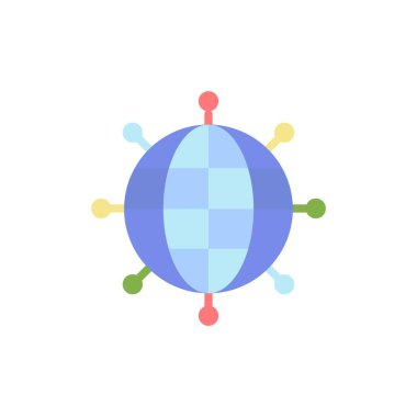 İş, Bağlantılar, Küresel, Modern Düz Renk Simgesi. Vektör i