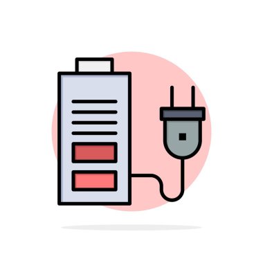 Akümülatör, Pil, Güç, Fiş Soyut Daire Arka Plan Fla