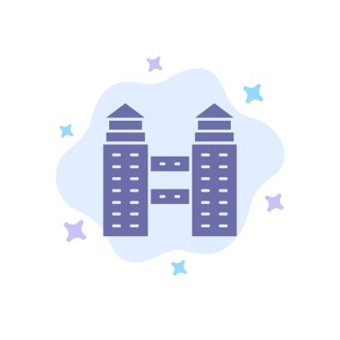 Soyut Bulut Backgro'da Bina, Şehir, İnşaat MaviSi Simgesi