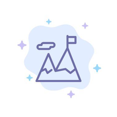 Abstrac'ta Başarılı, İş, Misyon, Motivasyon Mavi Ikonu