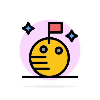 Bayrak, Ay, Space Abstract Circle Arka Plan Düz renk Simgesi