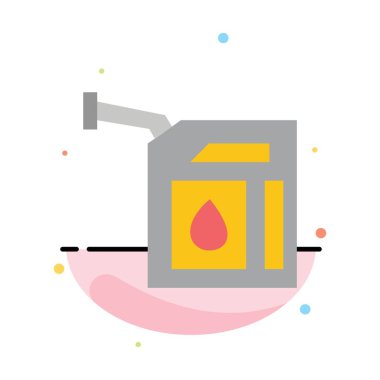 Araba, Gaz, Benzin, İstasyon Soyut Düz Renk Simgesi Şablonu