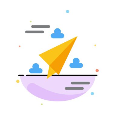 Web, Tasarım, Kağıt, Fly Soyut Düz Renk Simge Şablonu