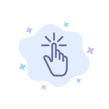 Tıklayın, Parmak, Jest, Jestler, El, Abstrac'ta Mavi Simgeye Dokunun