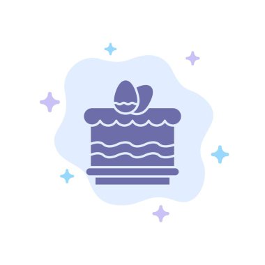 Çatlamak, Paskalya, yemek, yumurta mavisi soyut bulut arka plan üzerinde simge