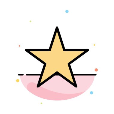 Yer Imi, Yıldız, Medya Soyut Düz Renk Simgesi Şablonu