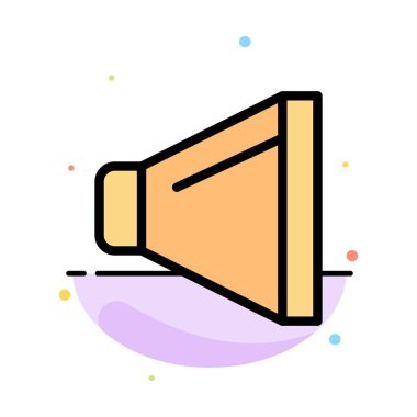 Ses, Hoparlör, Ses Soyut Düz Renk Simgesi Şablonu