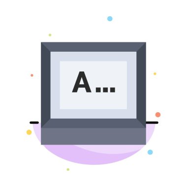 Ekran, Yazma, Metin, Monitör Soyut Düz Renk Simgesi Şablonu