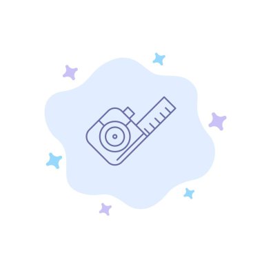 Ölçü, ölçme, bant, soyut bulut backg üzerinde aracı mavi simgesi