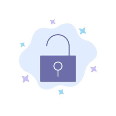 Kilit, Kilidi, Soyut Bulut Backg Kullanıcı Arabirimi Mavi Simge